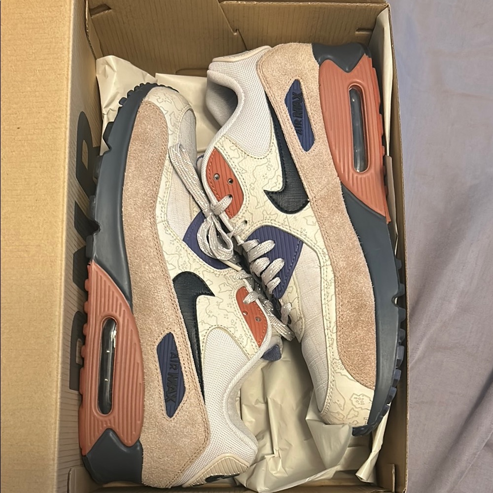 Nike Beige and Navy Sneakers